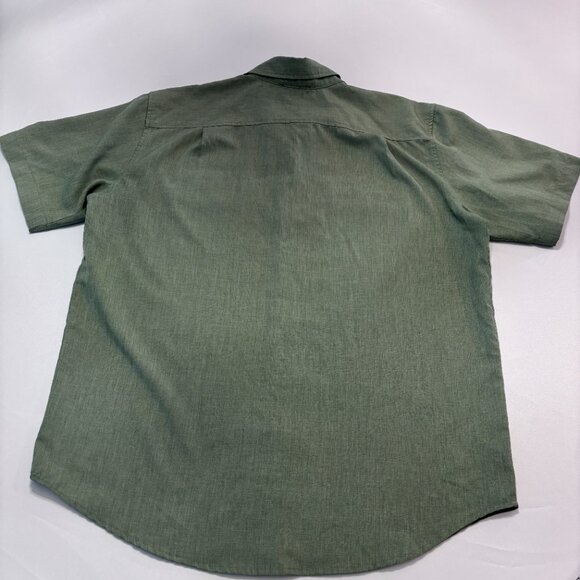 Orvis L Green Solid Performance Hiking Fishing Button Up Short Sleeve Shirt Gorp - Picture 2 of 12